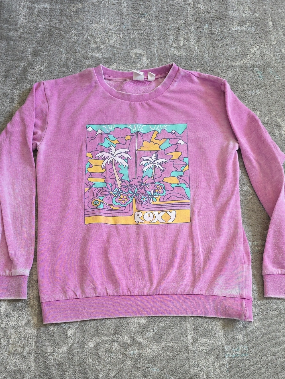 Roxy Lilac Retro Tropical Crewneck